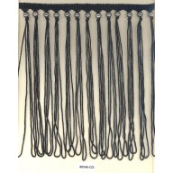 Chainette Fringe looped w/silver beads7 3/4 Black