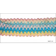 Cord Braided Scallop Edges 1 3/4" Multicolor