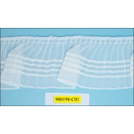 Pleated Organza with 4 Vertical Lines 2 1/8" White
