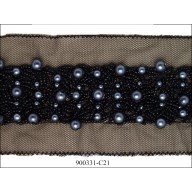 Chiffon with stones and beads Black