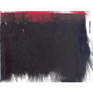 Fringe feather with Black satin tape 6" Black