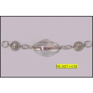 Attachment with 2 Ring 2 End and Diamond Shape Clear and Silver