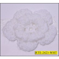 30mm Crochet Flower white