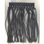 Fringe leatherD/F hand knoted 8 1/4 incl H Black