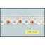 Beaded Crochet Scalloped White Lace 1 1/8" Natural and Turquoise