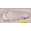 Attachment Metal with Rhinestone and 2 Cut-out 3 1/2" Clear and Nickel