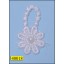 White Floral Applique with 1 Rhinestone (Tabtex) 9/16"