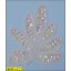 Sequins and Beaded Leaf Applique with Hot Glue 3 1/2"X2 1/2" White