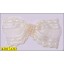 Bow Organza with Beads 2 1/2"x1 1/8" Ivory
