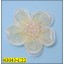 Flower 2 layer organza with beads 3/4" 