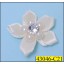 Flower satin with Rhinestone and pearl 1/2" Ivory