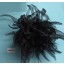 Flower brooch w/organza strips 7" Black