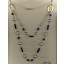 Necklace Chain + Beads w/2L.Claw 15" Blk/Silver