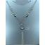 Necklace Chain+Rings w/2Balls & Fringe 19" Silver