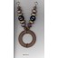 Necklace w/l.beads/wood circle 5 1/2" Blk/Brn