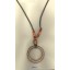 Necklace Coconut Ring Pendant w/Beaded Cord. BRN