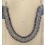 Necklace w/5 chains&faceted beads1 1/4Sil/Gold/Blk