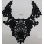 Collar Guipure w/5 leather flowers 5 1/4x12BLK