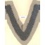 Collar V w/2cut & glass beads 6x 9 Gunmetal/Black