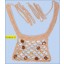 Applique Bead and Braid Cord Collar 5 1/4" with 28" Strings Tan and Gold