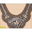 Collar Beaded U-shape Applique on Black Mesh 10 1/4"x8 1/2" Silver and Irredesent White