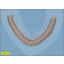Collar Applique with Gold chain and braid on mesh 7" Natural