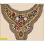 Collar Applique beaded on Black mesh 9 1/4x10 1/4" Gold and Multicolor