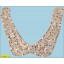 Collar Applique crochet with sequins and Gold lurex 7 1/4x9" Natural