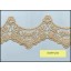 Gold Embroidery 3 1/2" Lace On White Net Scallop Edge