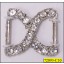 Silver "X" Shape with Good Rhinestones 7/8'' Clear and Nickel