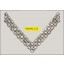 Collar Applique 'V' shape with 3 rows rhinestones 6 1/2x5 1/4" Clear