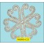 Applique rhinestone round with heart edges 5 1/2" Clear