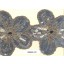 SequinsBig Flower w/lurex cord4 3/4Blk/Gold/Silver