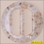 Buckle Round Plastic 2 Tone 2 1/8" White and Gold