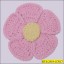 2 1/2"  Crochet flower PINK with  colors in Center