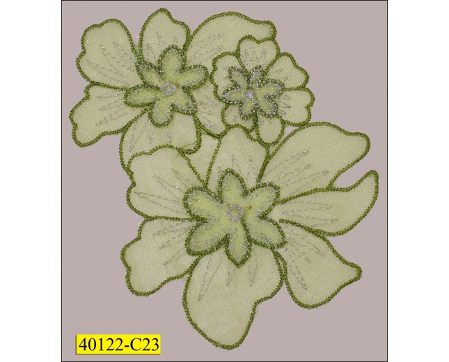Organza Flower Applique with Lurex 5" 