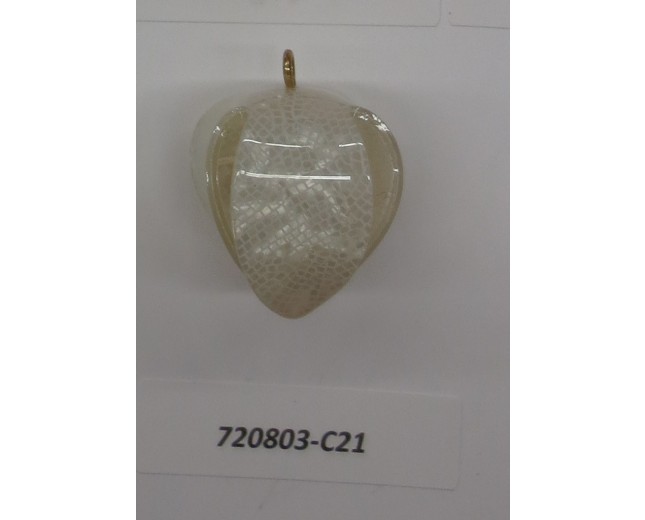 Zipper Puller lotus shape 1 3/8 Gold/2toneWhite