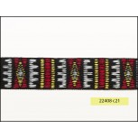 1" Black, Red, Grey and Yellow Jacquard Tape