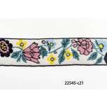 1'' Jacquard Tape and Flowers