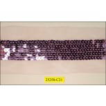 5 Rows Sequin 7/8" Sewn On 2 1/8" Mesh Mauve