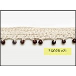 7/8" Natural crochet lace with Brown Beads