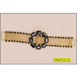 Rhinestone Attachment with Faceted Stone and Slider 10.5x2.5"