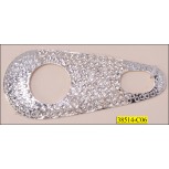 Attachment Metal with Rhinestone and 2 Cut-out 3 1/2" Clear and Nickel