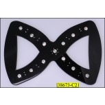 Buckle "8" shape with Rhinestones 4X2 3/4" Black and Clear
