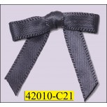 1/4" Grey Satin Bow  with 1 1/4" span