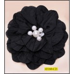 Flower Applique with 5 pearls 16cm Black