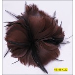 3 Floral feathered Brooch 3 3/4x2 3/4" Brown and Black