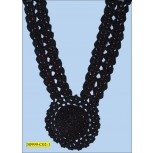 Applique Crochet Neck Collar with Beads 12"