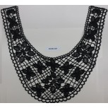 Collar Guipure U w/floral design 9 x 11 1/4 Black
