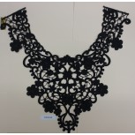 Collar Guipure Large floral design 9 x 15 Black